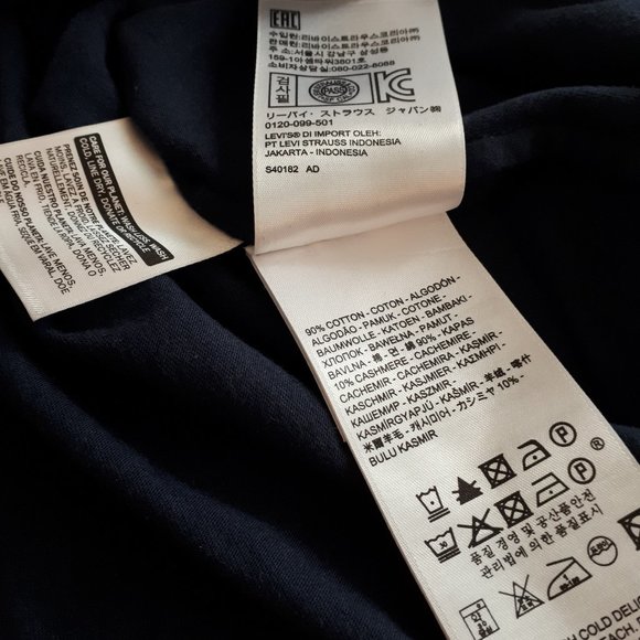 Levi’s Made & Crafted Cashmere Pocket Tee Navy L - Picture 4 of 5